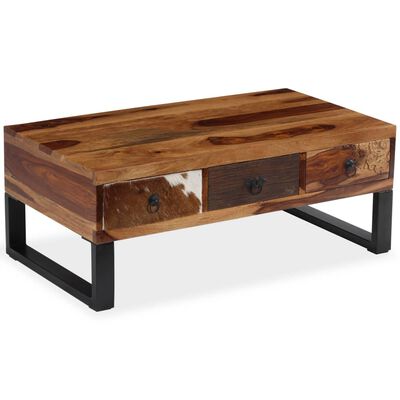 vidaXL Coffee Table Solid Sheesham Wood 35.4"x19.7"x13.8"