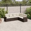 vidaXL Garden Sofa Set Brown PE Rattan Large Adjustable Feet