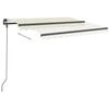vidaXL Manual Retractable Awning with Posts 9.8'x8.2' Cream