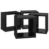 vidaXL Cube Shelf Set of 4 High gloss black Engineered wood
