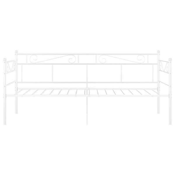 vidaXL Sofa Bed Frame White Powder-coated metal Single
