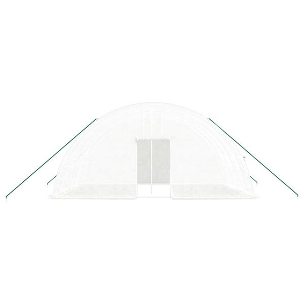 vidaXL Greenhouse White Polyethylene and galvanized steel Large