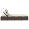 vidaXL Sunbed with Floating Cushion Brown Poly Rattan