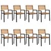 vidaXL Stackable Patio Chairs 8 pcs Solid Wood Acacia and Metal