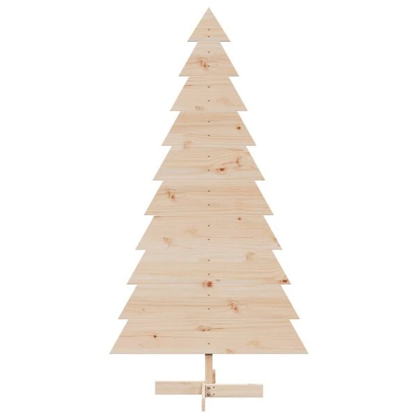 vidaXL Wooden Christmas Tree Natural Solid pine wood Large