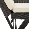 vidaXL Garden Bench Black,Cream white Poly rattan 51.2-69.3 in adjustable
