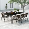 vidaXL 7 Piece Patio Dining Set Brown