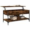 vidaXL Coffee Table Smoked Oak Engineered Wood, Metal Medium