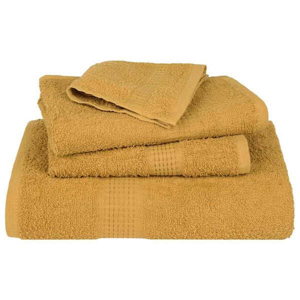 vidaXL Shower Towel Set of 10 Gold 100% Cotton 27.6 x 55.1 in