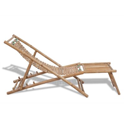 vidaXL Patio Deck Chair with Footrest Bamboo