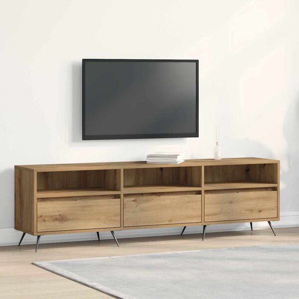 vidaXL TV Cabinet Artisan oak 59.06 x 11.81 x 17.52 in Engineered wood