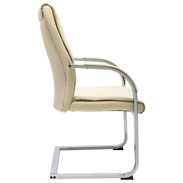vidaXL Office Chair Cream Faux leather, Iron, Foam Standard Ergonomic