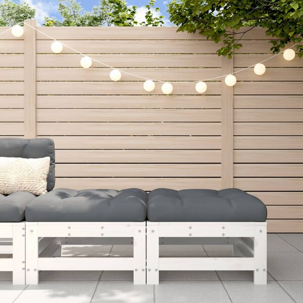 vidaXL Garden Footstool White, Anthracite