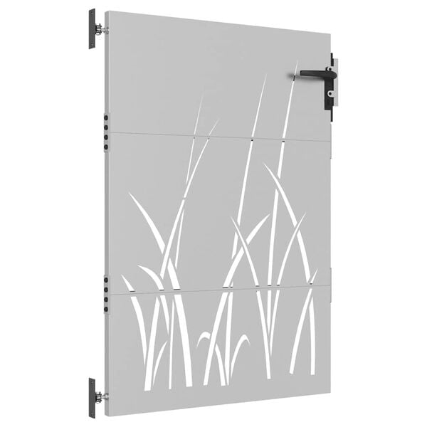 vidaXL Garden Gate 33.5x49.2" Corten Steel Grass Design