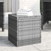 vidaXL Side Table Grey Poly Rattan, Tempered Glass Small Durable