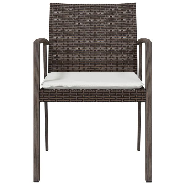 vidaXL Garden Chair Set of 4 Brown, Cream white
