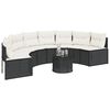 vidaXL Patio Sofa Black, Cream White