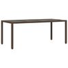 vidaXL 9 Piece Patio Dining Set with Cushions Brown Poly Rattan