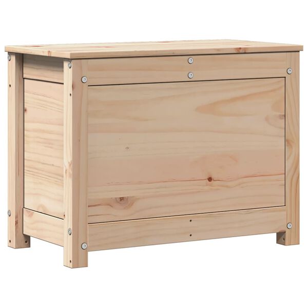 vidaXL Storage Box Natural Pine Solid Pine Wood 23.6 x 12.6 x 17.9 in