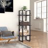 vidaXL Book Cabinet Grey Engineered wood, Metal 15.7 x 11.8 x 41.3 in