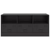 vidaXL TV Cabinet Black Cold-rolled Steel Medium TV Stand Rectangular