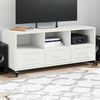 vidaXL TV Cabinet White Cold-rolled steel Medium Rollable TV Cabinet