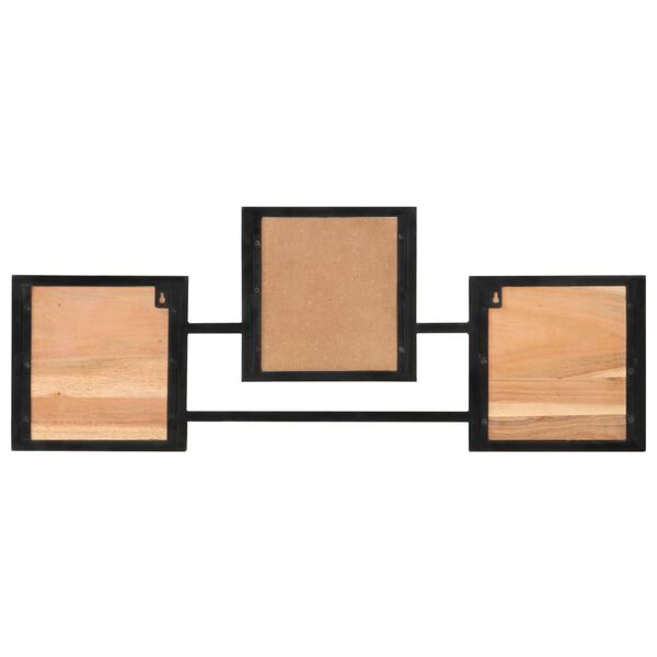 vidaXL Wall Coat Rack Natural wood and black