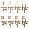vidaXL Dining Chair Set of 8 Brown Solid acacia wood Medium Durable