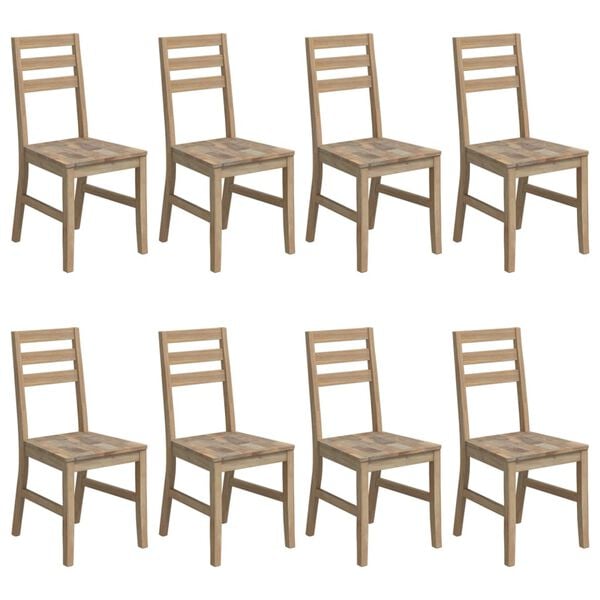 vidaXL Dining Chair Set of 8 Brown Solid acacia wood Medium Durable