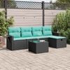 vidaXL Garden Sofa Set Black PE rattan 5-piece Removable Covers