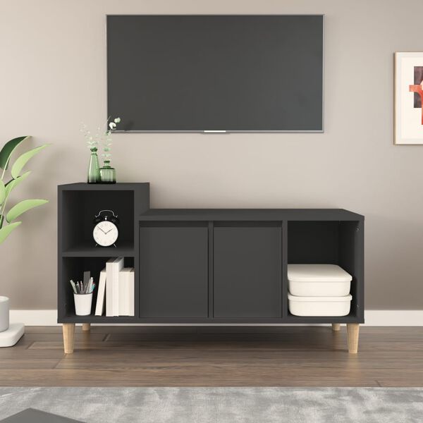 vidaXL TV Cabinet Black Engineered wood 39.4 in x 13.8 in x 21.7 in