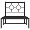 vidaXL Bed Frame Black Powder-Coated Steel Small Single Industrial
