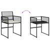vidaXL Garden Dining Set Black, Cream White