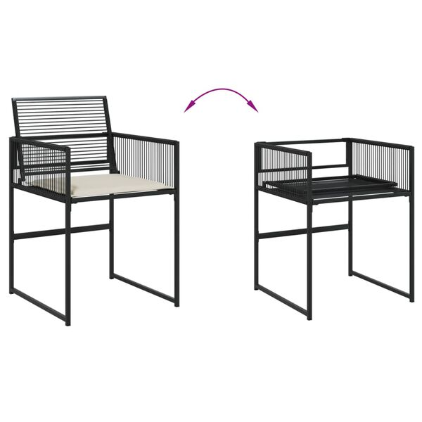 vidaXL Garden Dining Set Black, Cream White