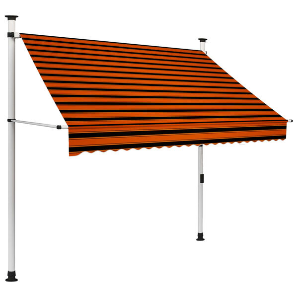 vidaXL Retractable Awning Orange and brown Polyester with PU coating, Steel