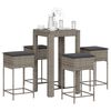vidaXL Garden Bar Set Grey PE rattan, powder-coated steel, polyester