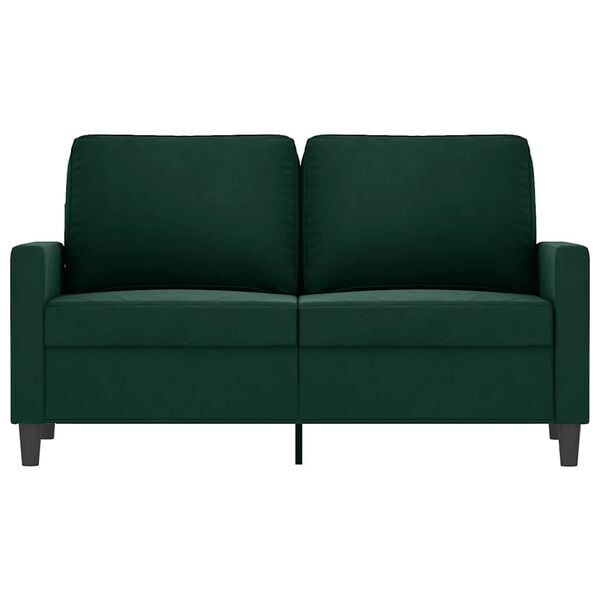 vidaXL 2-seater Sofa Dark green Velvet (100% polyester), metal, textilene