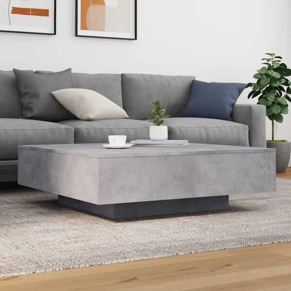 vidaXL Coffee Table Concrete gray Engineered wood 39.4 x 39.4 x 12.2 in