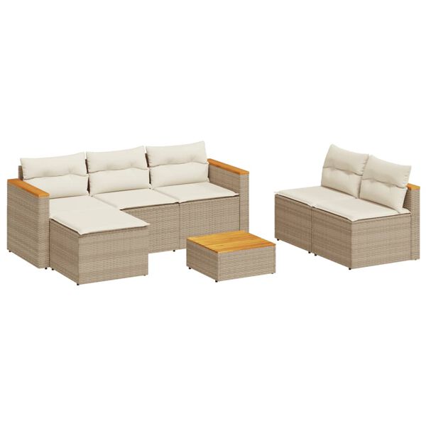 vidaXL Garden Sofa Set Beige and Brown