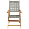 vidaXL Garden Chair Set of 4 Grey Solid acacia wood, PE rattan Standard