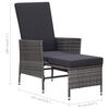 vidaXL Garden Furniture Set Gray PE rattan, powder-coated steel, polyester