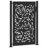 vidaXL Garden Gate Black 39.4x59.1" Steel Flame  Design