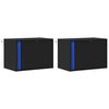 vidaXL Wall-mounted Bedside Cabinet Set of 2 Black Engineered wood