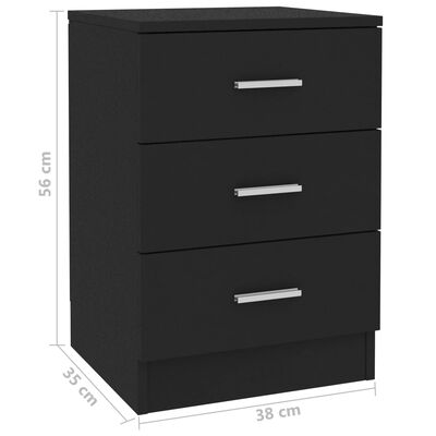 vidaXL Side Cabinet Black 15"x13.8"x22" Engineered Wood