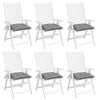 vidaXL Chair Cushion Set of 6 Grey 100% Polyester 19.7x19.7 in