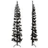 vidaXL Artificial Half Christmas Tree Black PVC, Steel 82.7 in tall