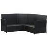 vidaXL 2 Piece L-shaped Couch Sofa Set with Cushions Black Poly Rattan