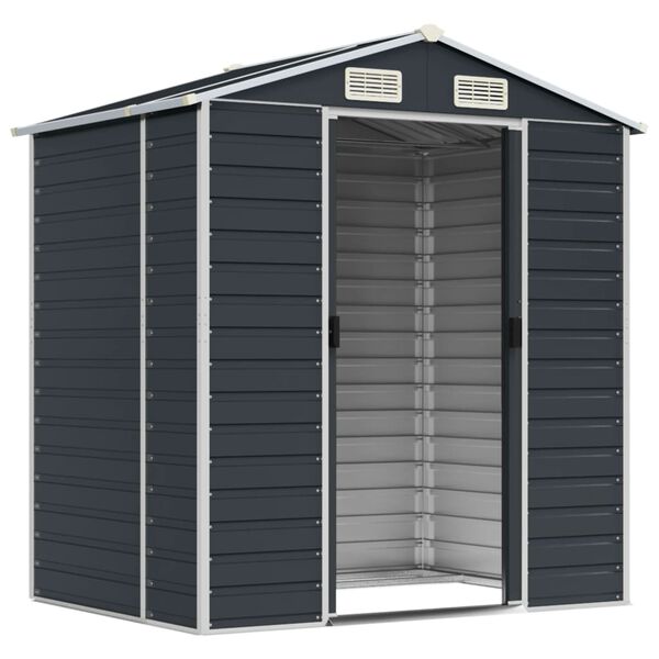 vidaXL Garden Shed Anthracite Galvanized Steel 75.2 x 51.2 x 78.0 in