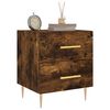 vidaXL Bedside Cabinet Set of 2 Smoked Oak Engineered wood, Iron Medium