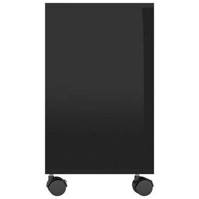 vidaXL Side Table High Gloss Black 27.6"x13.8"x21.7" Engineered Wood